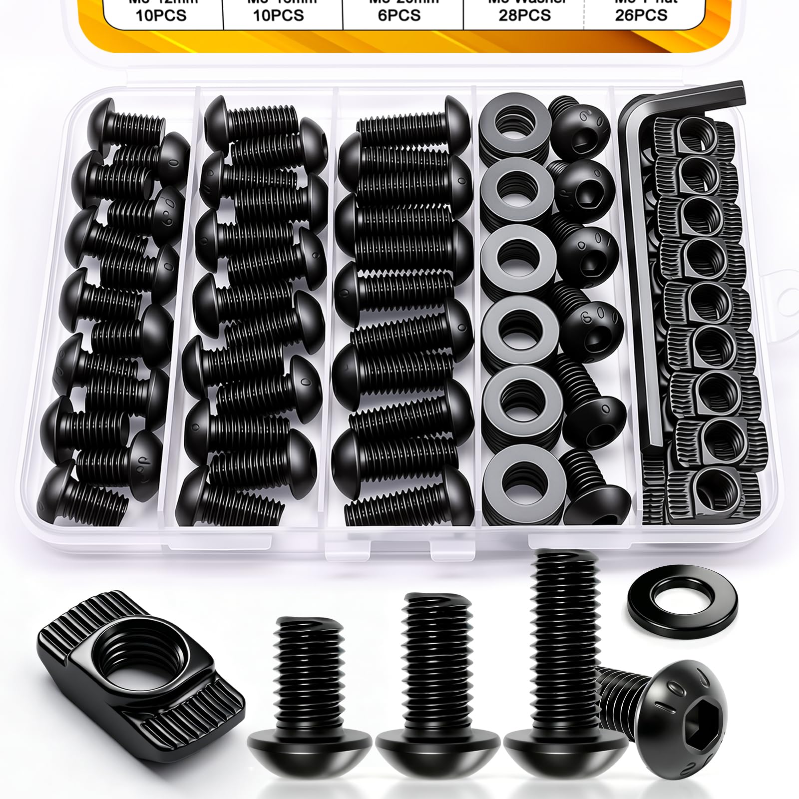 M5 T-Nut Screw Assortment Kit - 260PCS -8