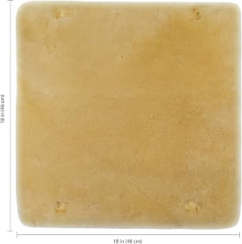 Eurow Genuine Australian Merino Sheepskin Wheelchair Seat Pad, Thick Pressure Relief Cushion for Comfort, Friction, Pain Reduction, Breathable, Machine Washable,18x18, Champagne
