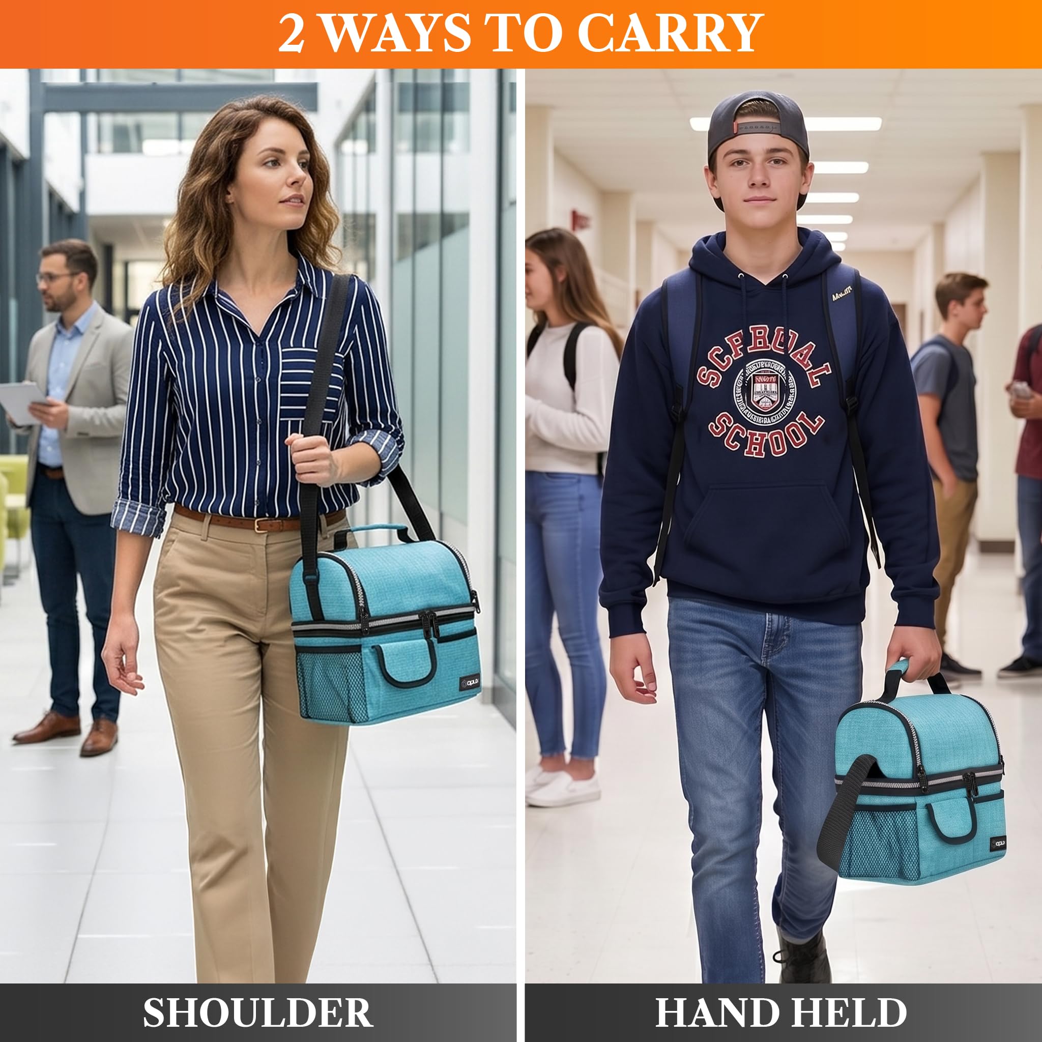 Amazon.com: opux Insulated Lunch Bag Women Men, Dual Compartment