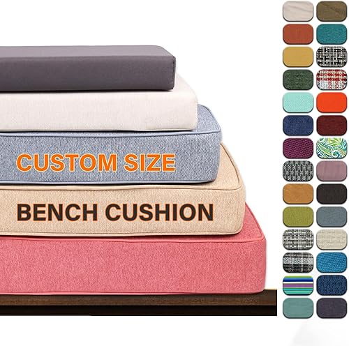 Miniatura 8 de RULAER Cojines de banco, cojín de banco de tamaño personalizado para muebles de interiorexterior, cojines de asiento de patio, cojín de banco de