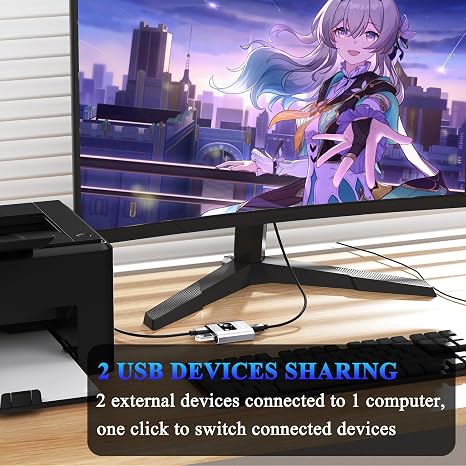 USB 3.0 Switch Selector. Bi-Directional 1 in 2 Out/ 2 in 1 Out, Share USB Devices Between 2 Computers for Printer, Keyboard, Scanner, Mouse. Compatible with Mac/Win/Linux