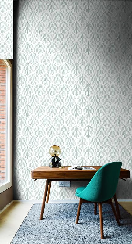 myforHD Öntapadós Tapéta - Modern Zöld Hatszög Mintás PVC Fólia Bútorokhoz - Vízálló Dekorációs Matrica Fiókokhoz, Polcokhoz (44cm x 10m)