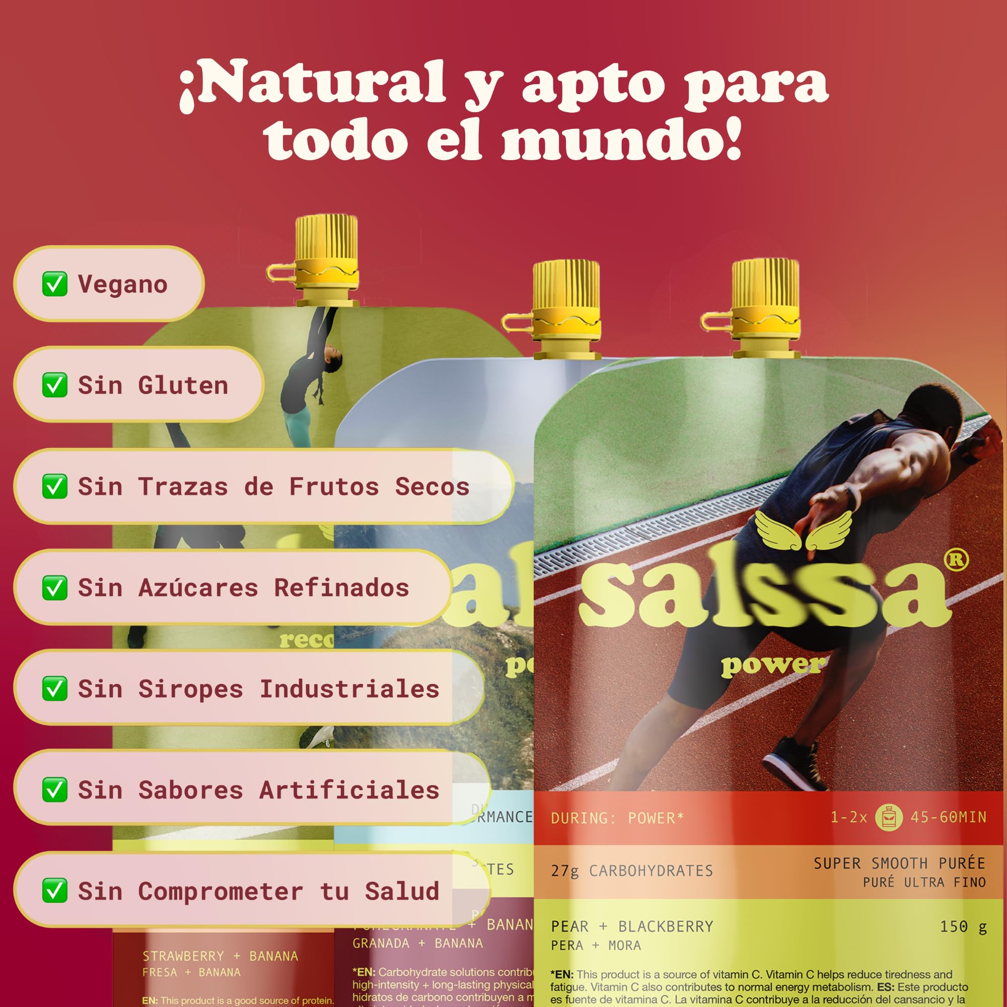 Endurance PRO Kit 24 Pouches Ingredientes 100% Naturales | 12 Perform + 6 Power + 6 Recover | Nutrición para Deportes de Resistencia | Energía, Proteína y Electrolitos | Running Trail Ciclismo