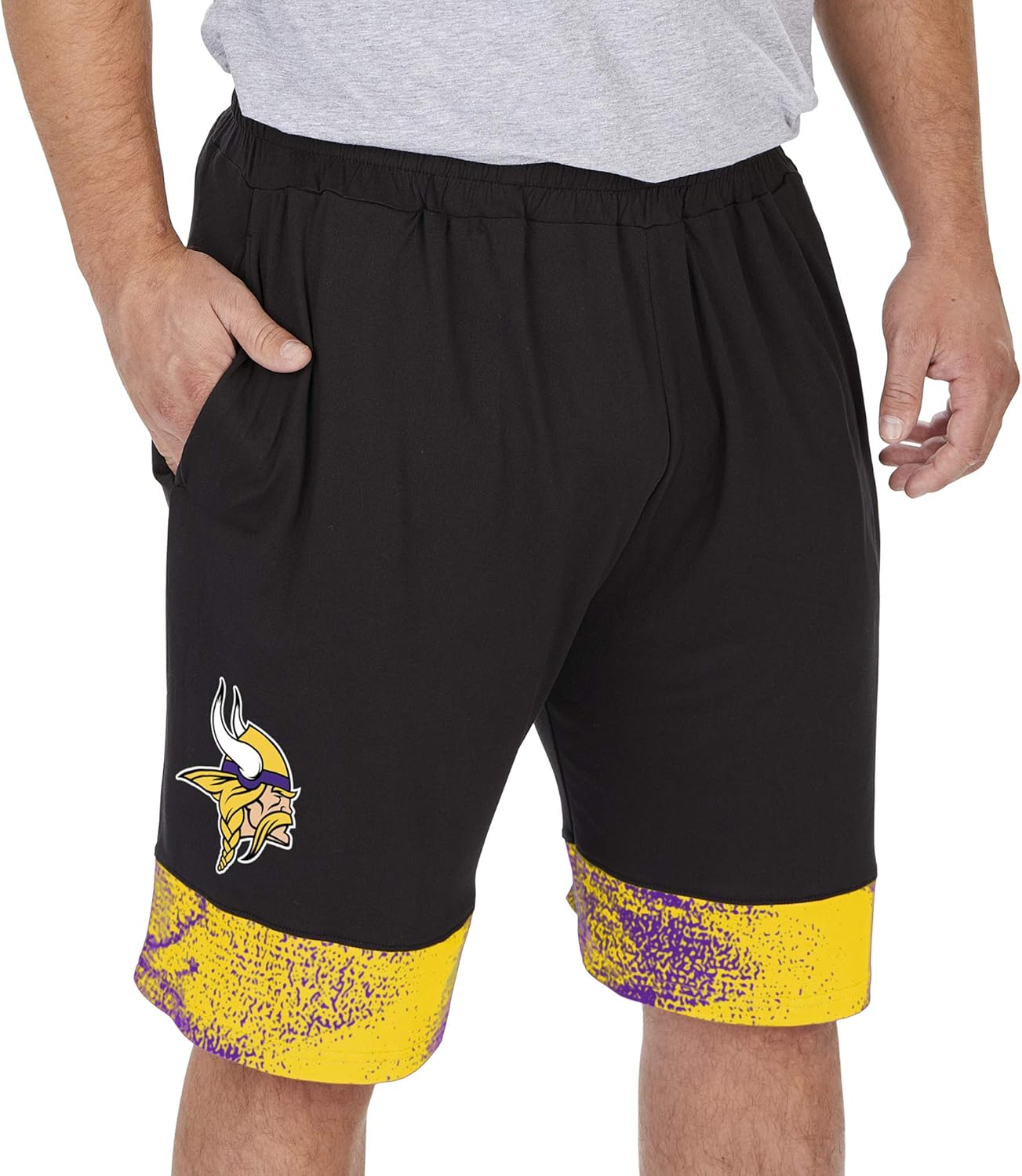 Zubaz Officially Licensed NFL Men's Slider Short with Static Bottom