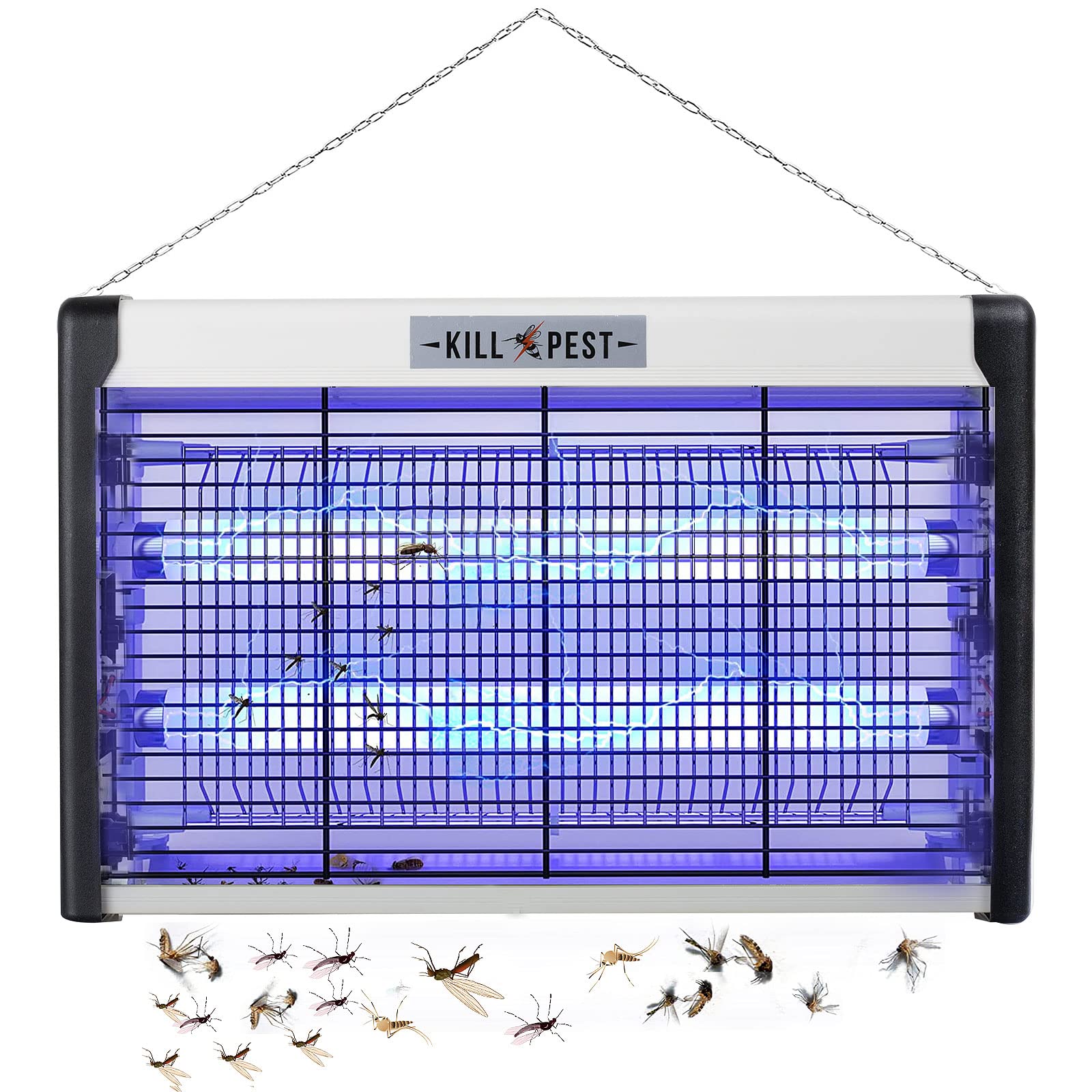 Electric Bug Zapper, 20W Indoor Mosquito Killer, Fly Zapper, Bug Lamp Light for Home, Restaurant, Office - Lightweight, Powerful 2800V Grid, Easy-to-Clean, Removable Washable Tray