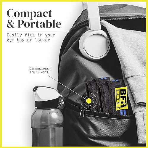 Miniatura 7 de Bandas de restricción de flujo sanguíneo, paquete de 2 para piernas, glúteos y glúteos, correas de 3 pulgadas de ancho, bandas de oclusión dobles