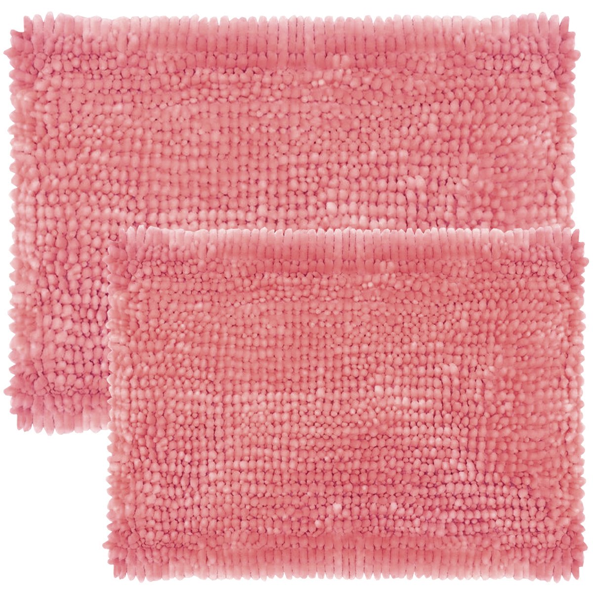 Sweet Home Collection Bath Set 2 Piece Butter Chenille Noodle Soft Luxurious Rugs Absorbent Non Slip Latex Back
