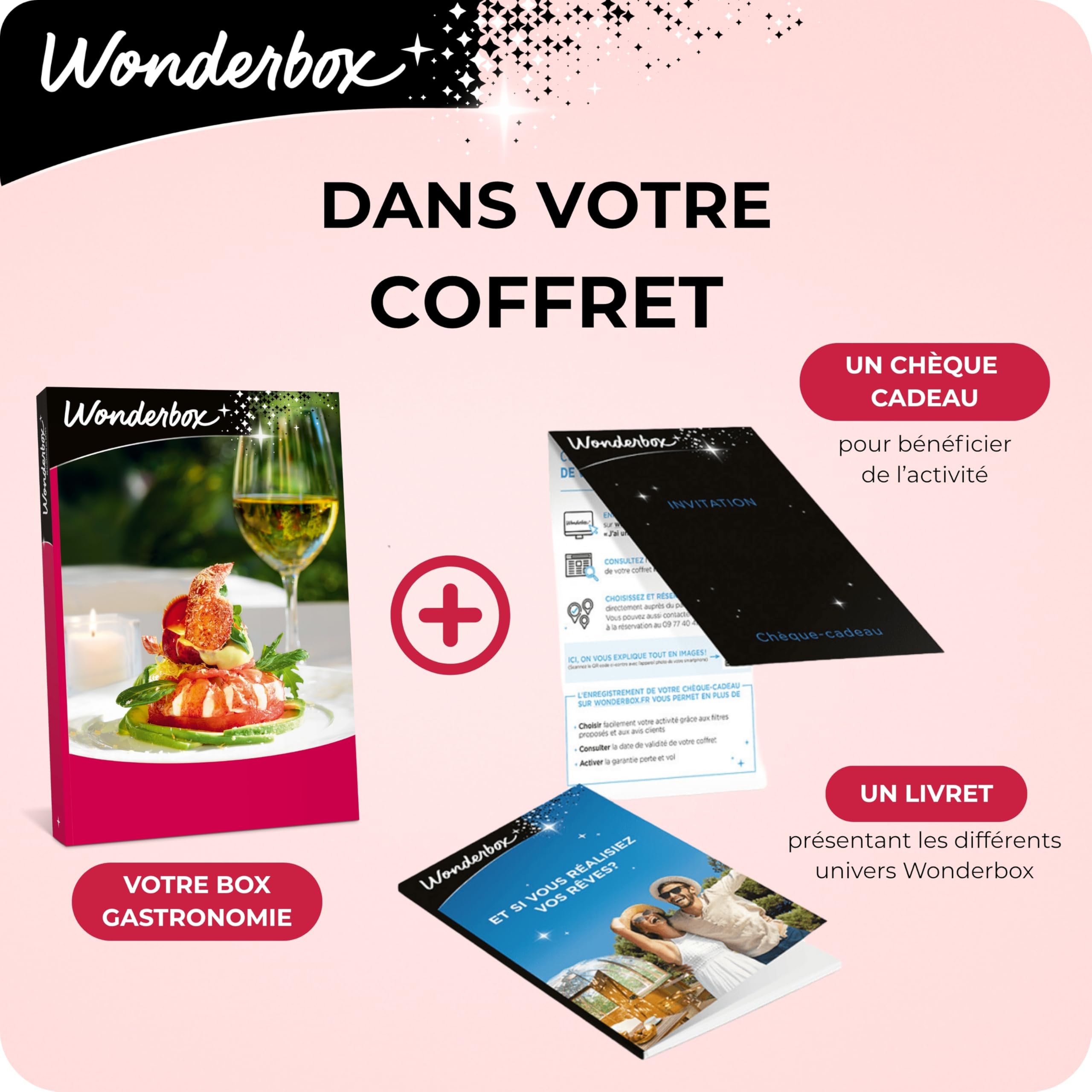 Wonderbox - Coffret Cadeau Plaisirs Gourmands – 2900 Dégustations De Champagnes Et Spiritueux, Repas Gourmands Ou Cours De Cuisine Pour 1 Ou 2 Personnes