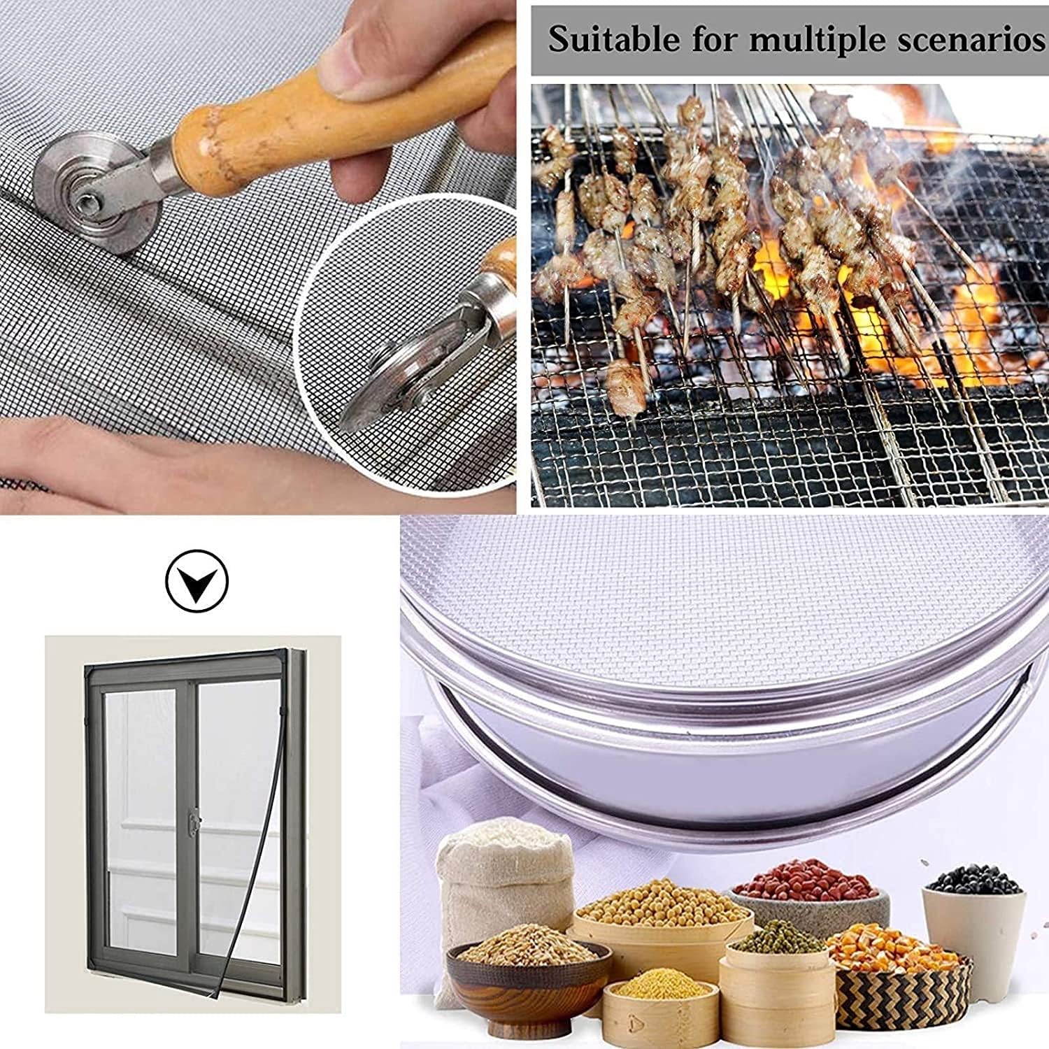 Stainless Steel Woven Wire Mesh, 20 Mesh Window Screen – Rodent Proof – Garden Insect Barrier – for Homes, Kitchens, Airbricks