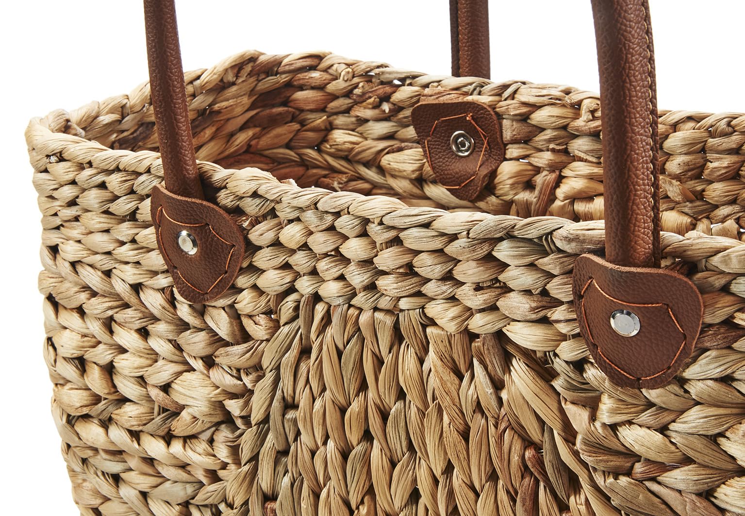 Kobolo 2er Set Taschen aus Wasserhyazinthe große geflochtene Shopper mit