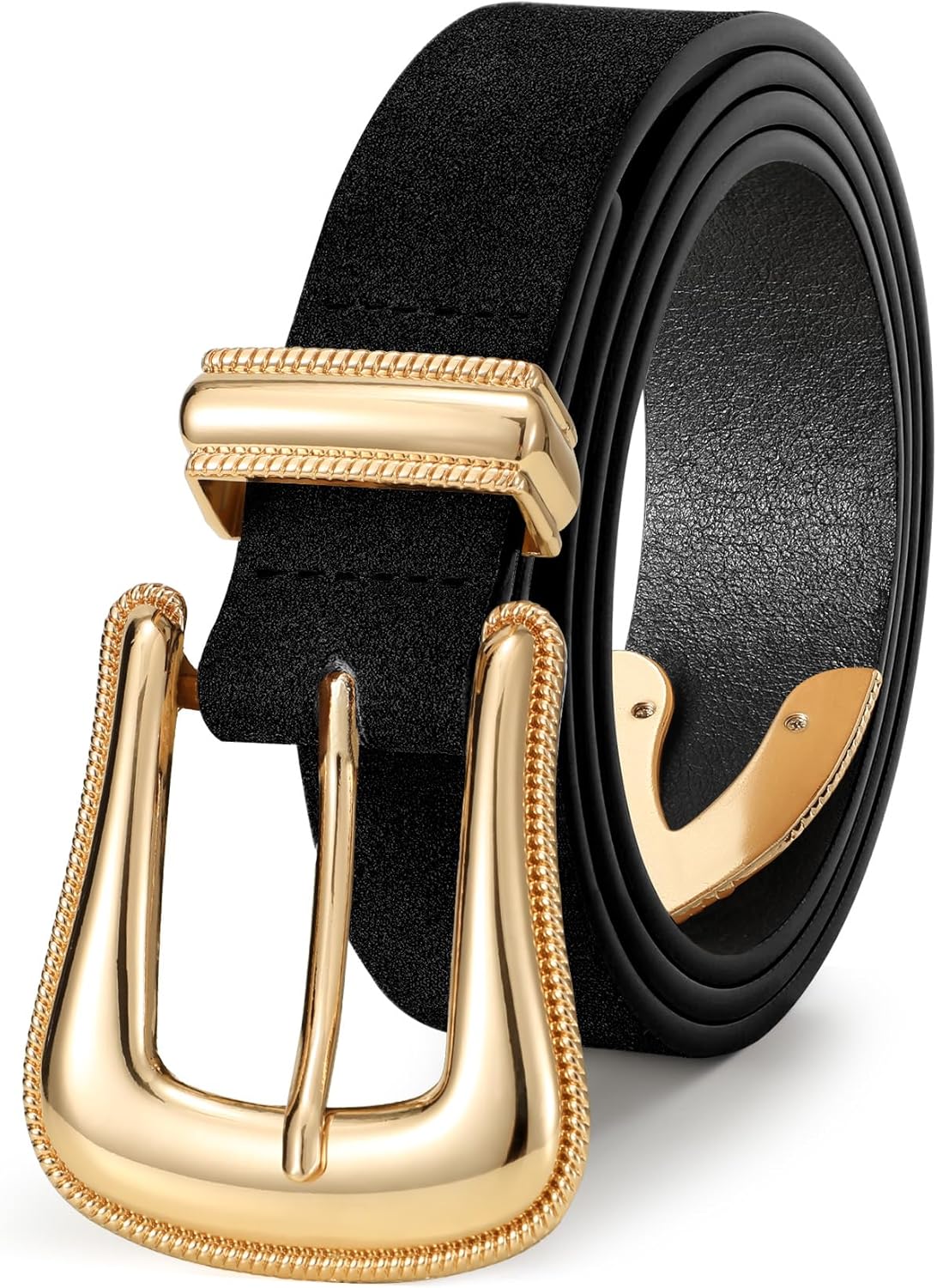 XZQTIVE Women’s Western Suede Leather Belt with Retro Gold Buckle – Adjustable Cowgirl Belt for Jeans,Dresses & Country Style - Image 7