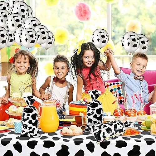 Miniatura 5 de Mantel de plástico con estampado de vaca, 2 unidades, 87 x 51 pulgadas, manteles de fiesta de animales de granja para suministros de fiesta de