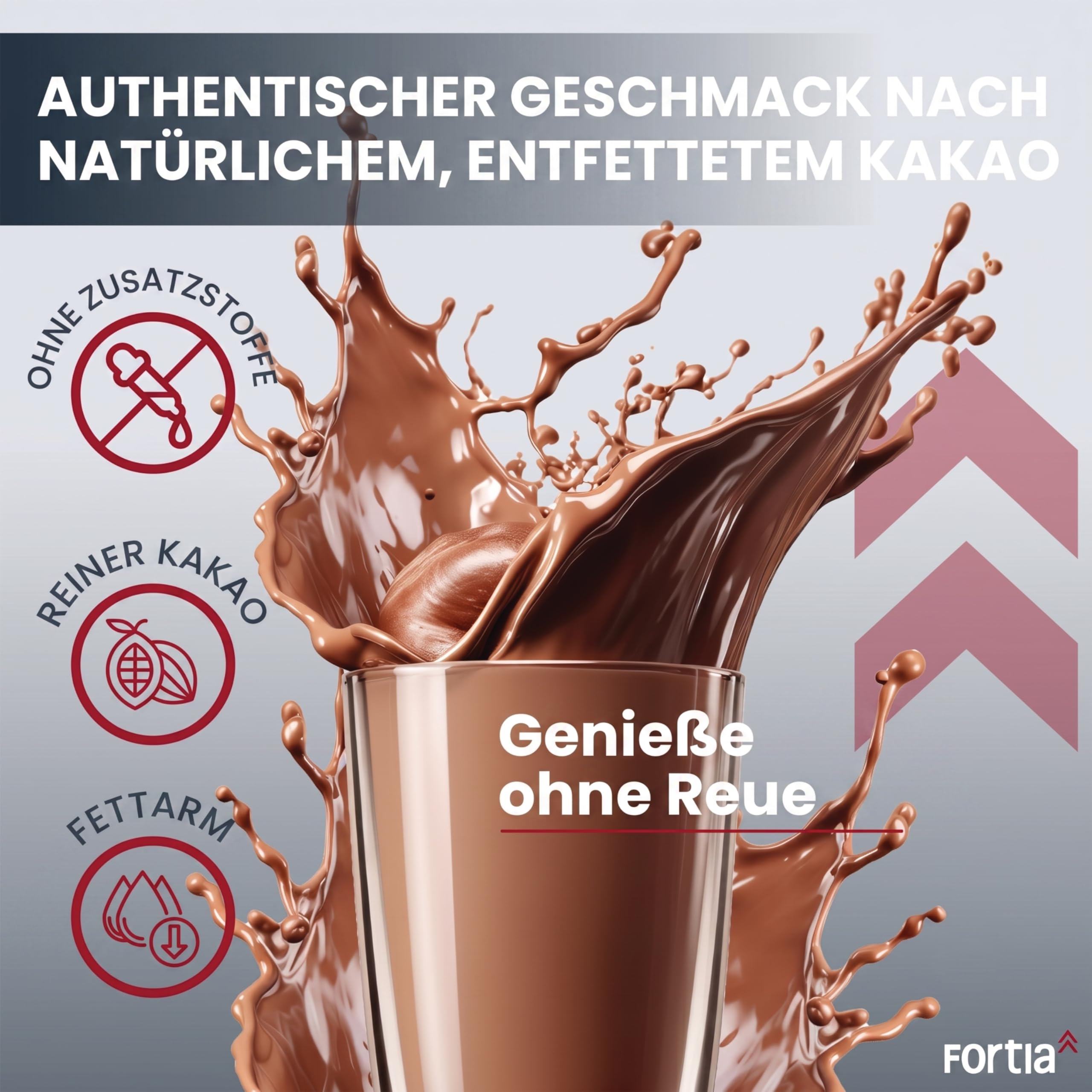 FORTIA Fit Meal Diät Shake Schokolade | Mahlzeitenersatz mit 16 g Protein, nur 141 kcal, ohne Zuckerzusatz | Trinkmahlzeit glutenfrei, ideal zum Abnehmen | 920 g, 23 Portionen