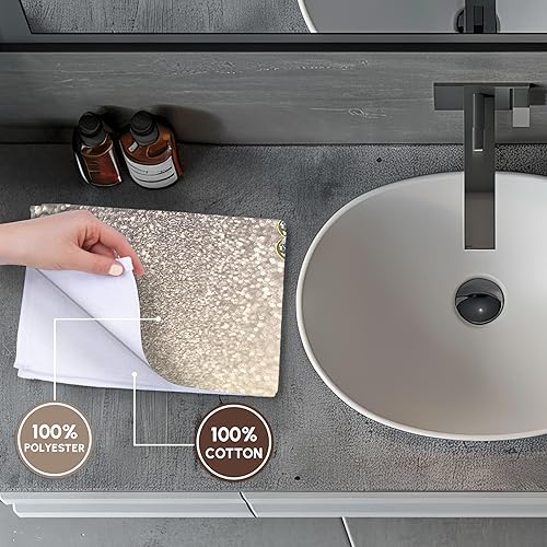 Miniatura 4 de 3dRose Toalla de baño de 22 x 30 pulgadas, imagen de diamante de lujo brillante y corazón plateado con efecto de purpurina sintética estampado de