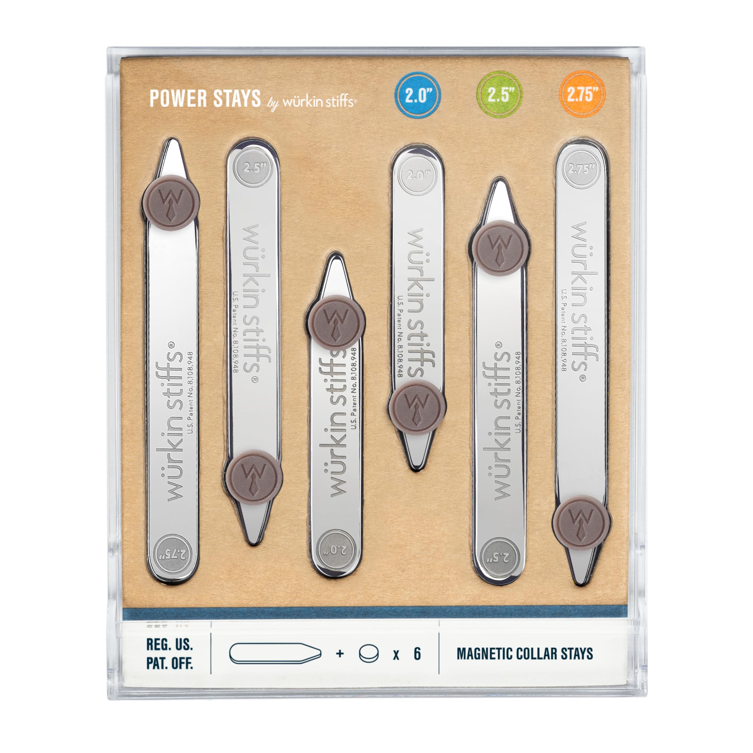 Wurkin StiffsWurkin Stiffs 3 Pair Power Stays Magnetic Collar Stays