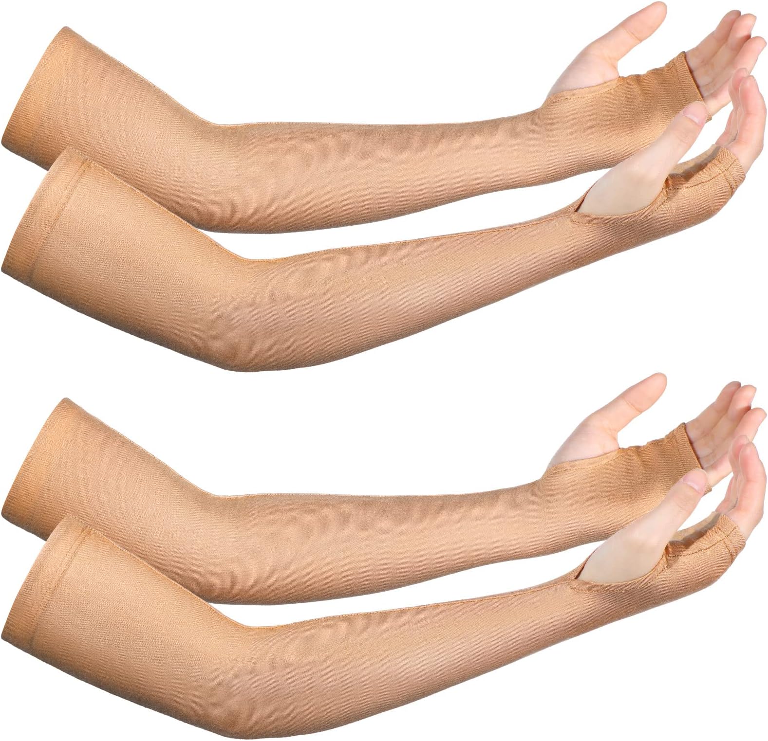 Coume 2 Pairs Elderly Skin Protection Sleeves Arm Protector for Thin Skin Bruising for Men Women(Elegant Style,Small)