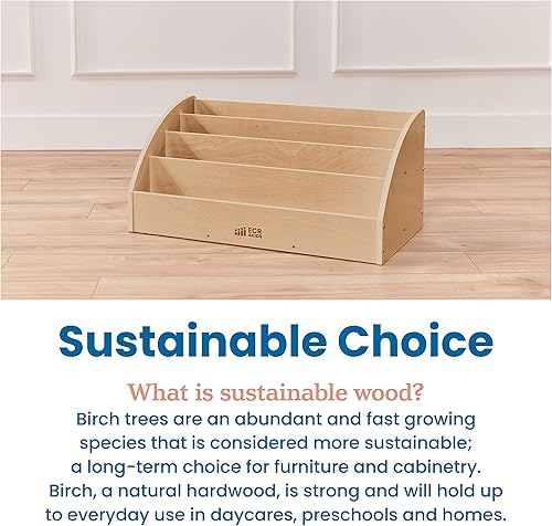 Miniatura 7 de ecr4kids - Soporte de madera de abedul para libros para niños o niños, color natural, Estándar