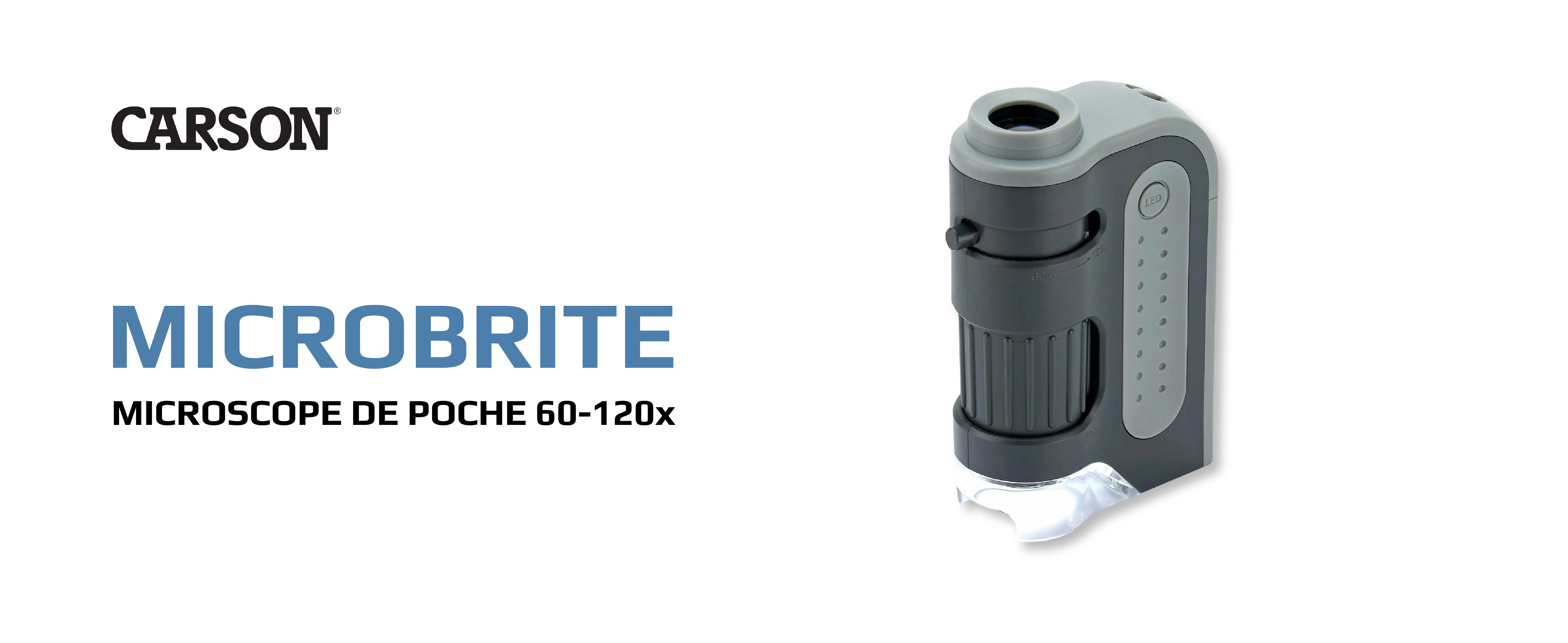 Carson MicroBrite Plus 60-120x Microscope De Poche LED Portable Pour Enfants Et Étudiants - Outil STEM Éducatif