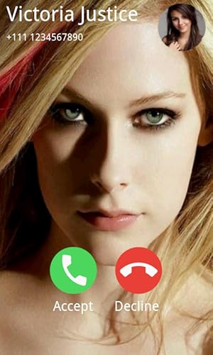 Avril Lavigne Full Screen Photo Call Receiver