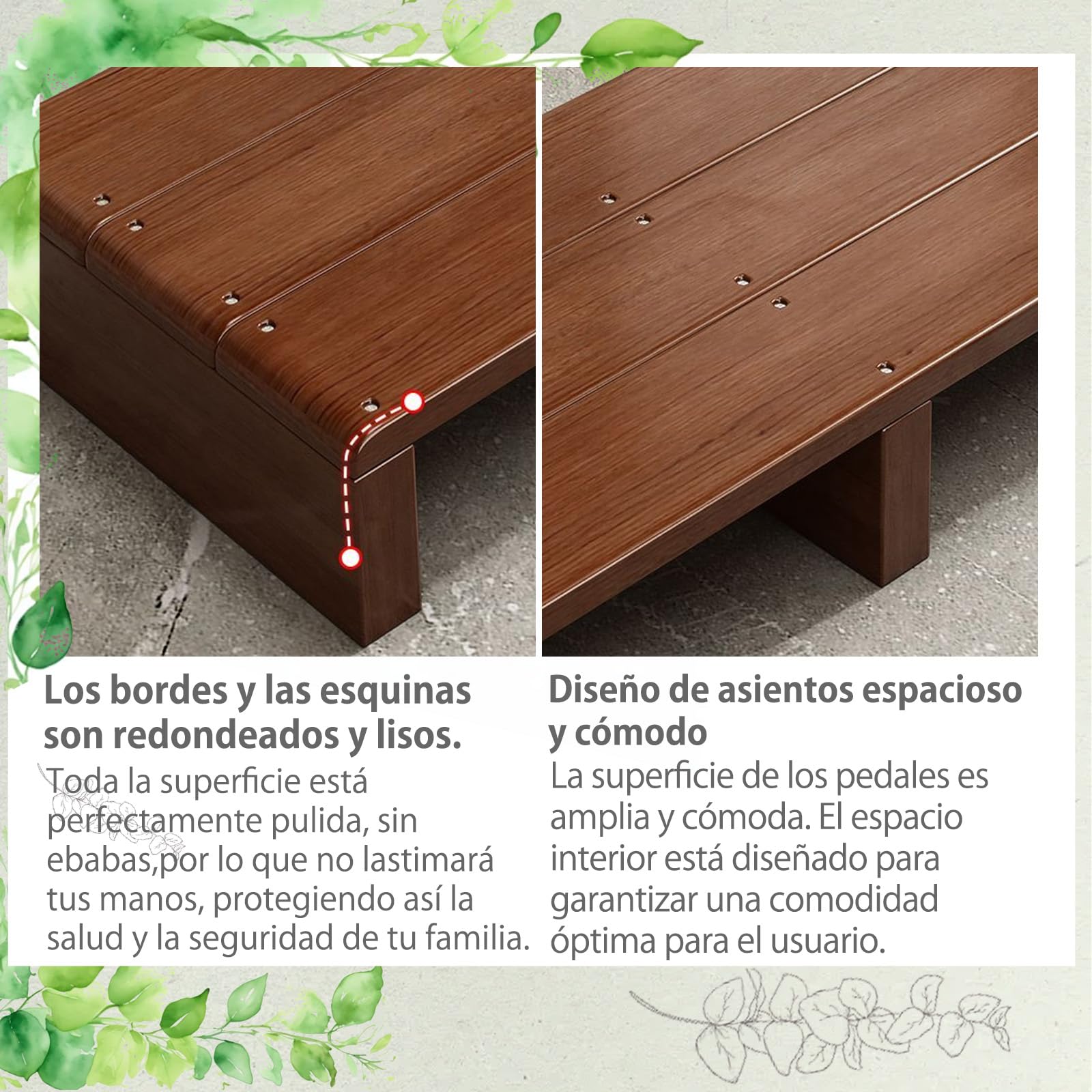 Taburete Taburete Escalonado Taburete de Madera Antideslizante para Ancianos con Capacidad,Taburete portátil para baño, Dormitorio, Puerta Estable para Escritorio, Soporte Natural Elegante