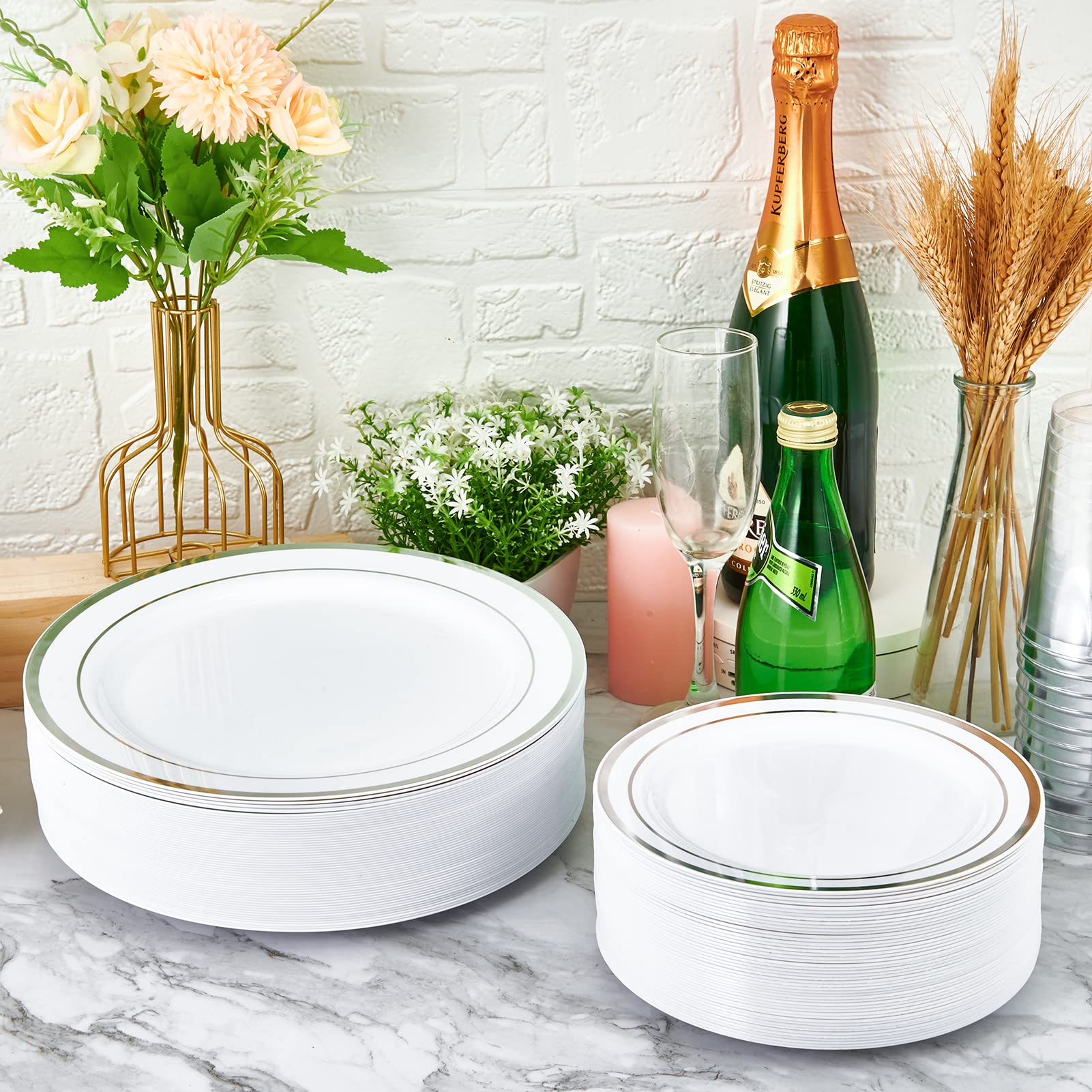 Disposable Silver Plates - 100 Pack -3