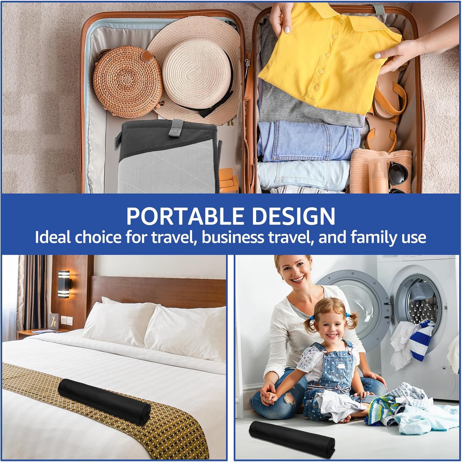 Over The Door Steaming Pad, Heat-Resistant Over The Door Ironing Board Vertical Hanging Over Door Clothes Steamer Pad, Foldable Clothes Press Pad for Steamer Portable Ironing mat for Traveling