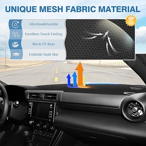 Miniatura 180 de FIILINES - Cubierta para tablero, accesorio para tablero de malla antideslizante, parasol sin reflejos y protector compatible con Toyota RAV4