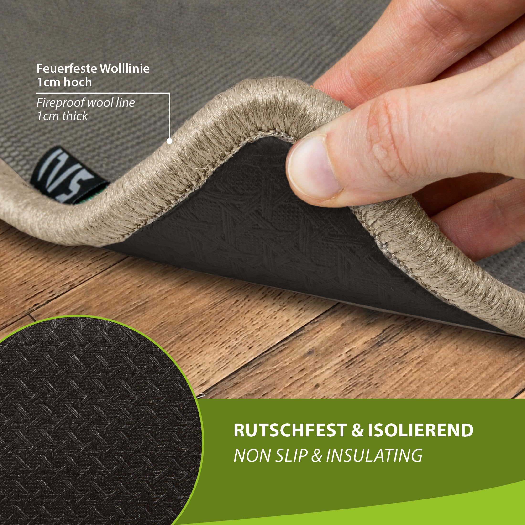 Mi-Heat Alfombra Térmica Eléctrica 50x140 cm – Calienta Pies de Bajo Consumo para Oficina y Hogar – Esterilla Calefactora Grande, Antideslizante, Color Camel/Beige