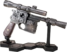 DL-44 Blaster – Handmade Sci-Fi Blaster Prop – Static Trigger, Collector Display Replica (DL-44 Blaster + Stand)