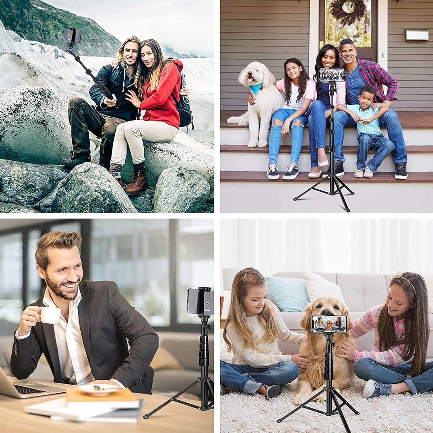 Tripod Selfie Stick Wireless Monopod Compatible with Google Pixel 9 Pro XL, Remote Shutter Built-in Self-Portrait Extendable Stand