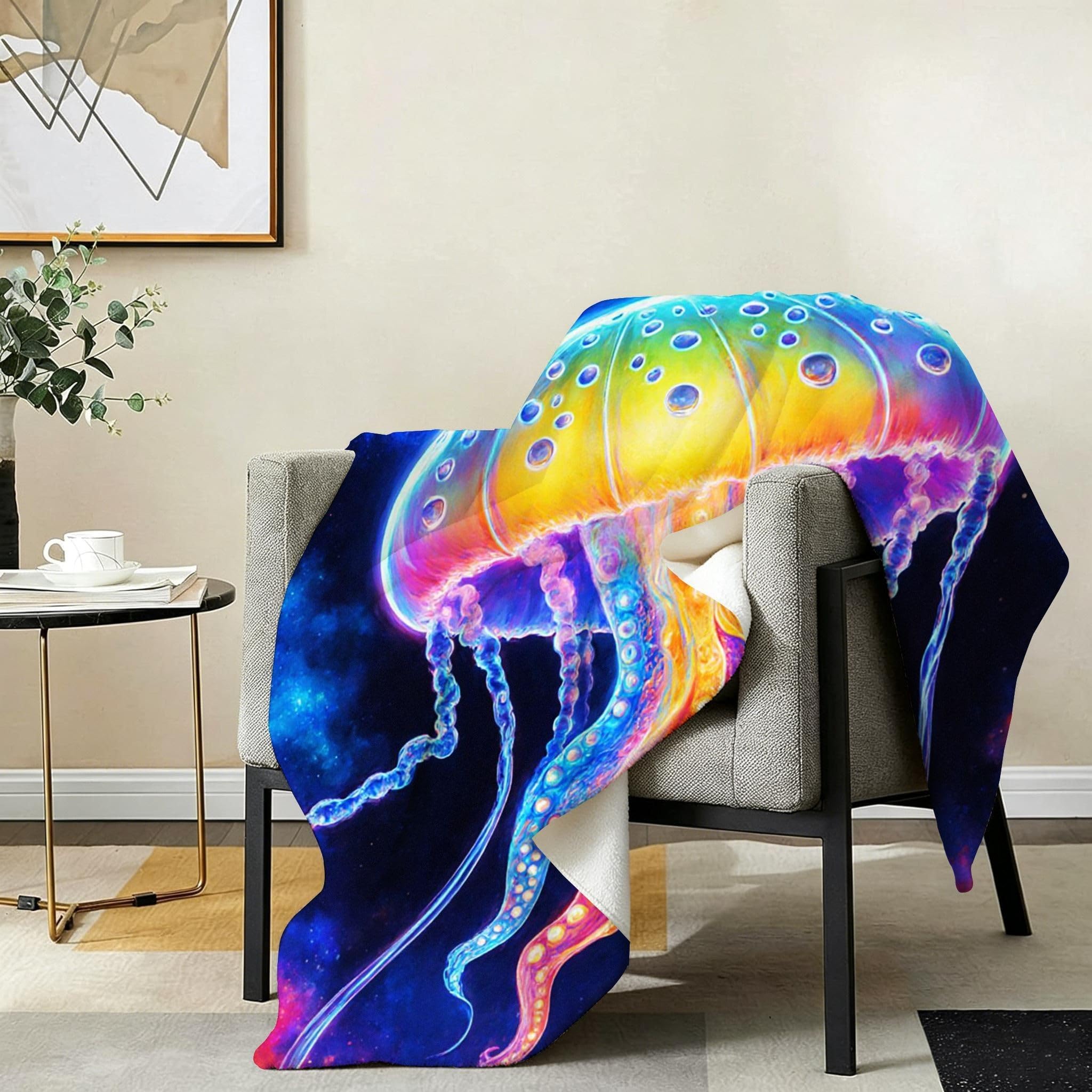 Manta 220x240 cm Mujer Azul Franela Polar para Cama 135/150-A162