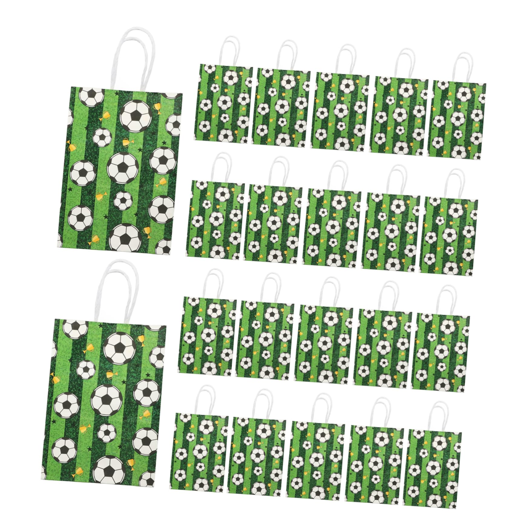 SEWACC 96 Stück Geschenktüten Aus Papier Einkaufstüten Mit Griffen Aufbewahrungsbeutel Kleine Tüten Für Fußball Taschen Mit Griffen Fußball Papiertüten Mit