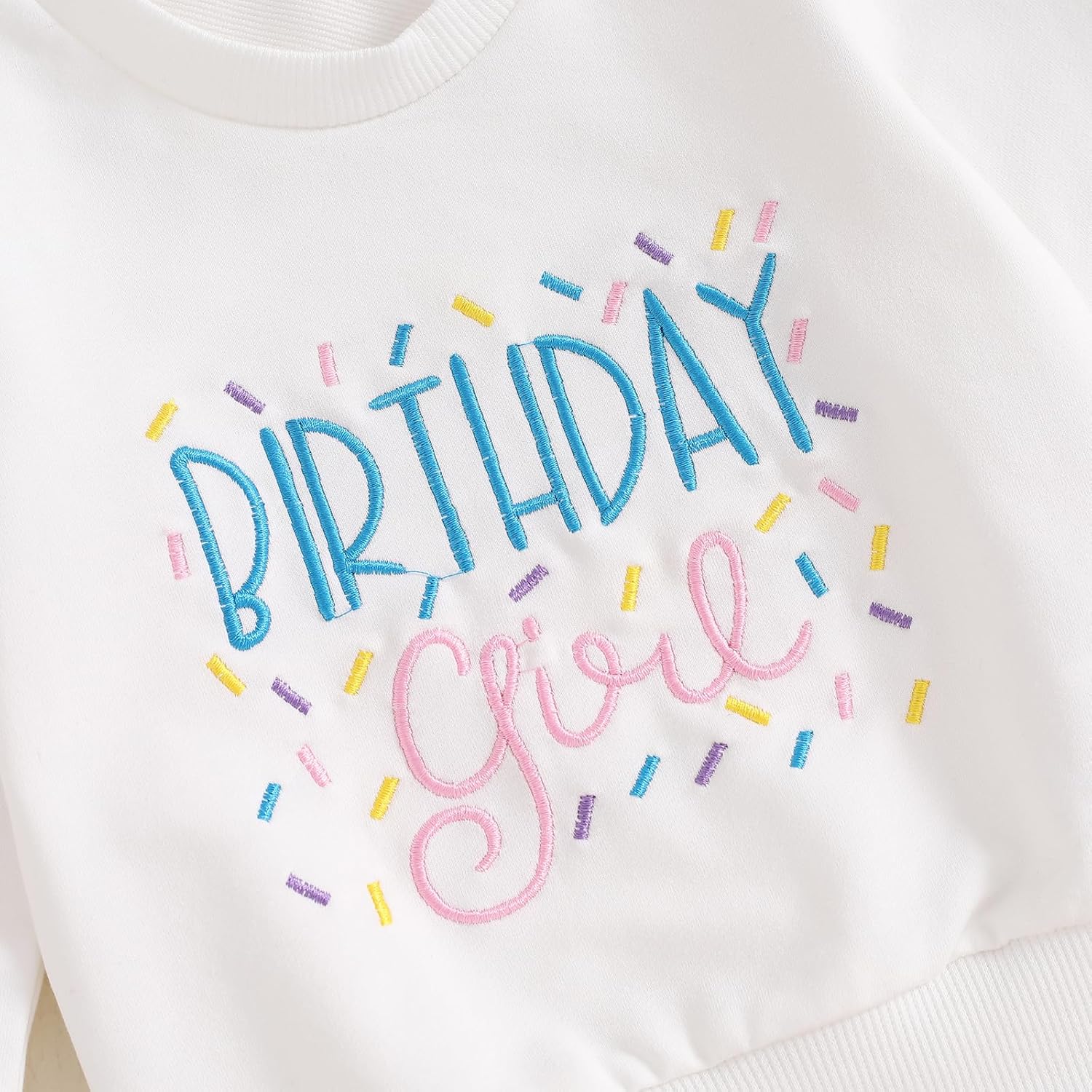 SAYOO Baby Birthday Girl Outfit Birthday Girl Embroidery Print Sweatshirt Top+Sweet Donut Flared Pant Fall Princess Clothes - Image 5