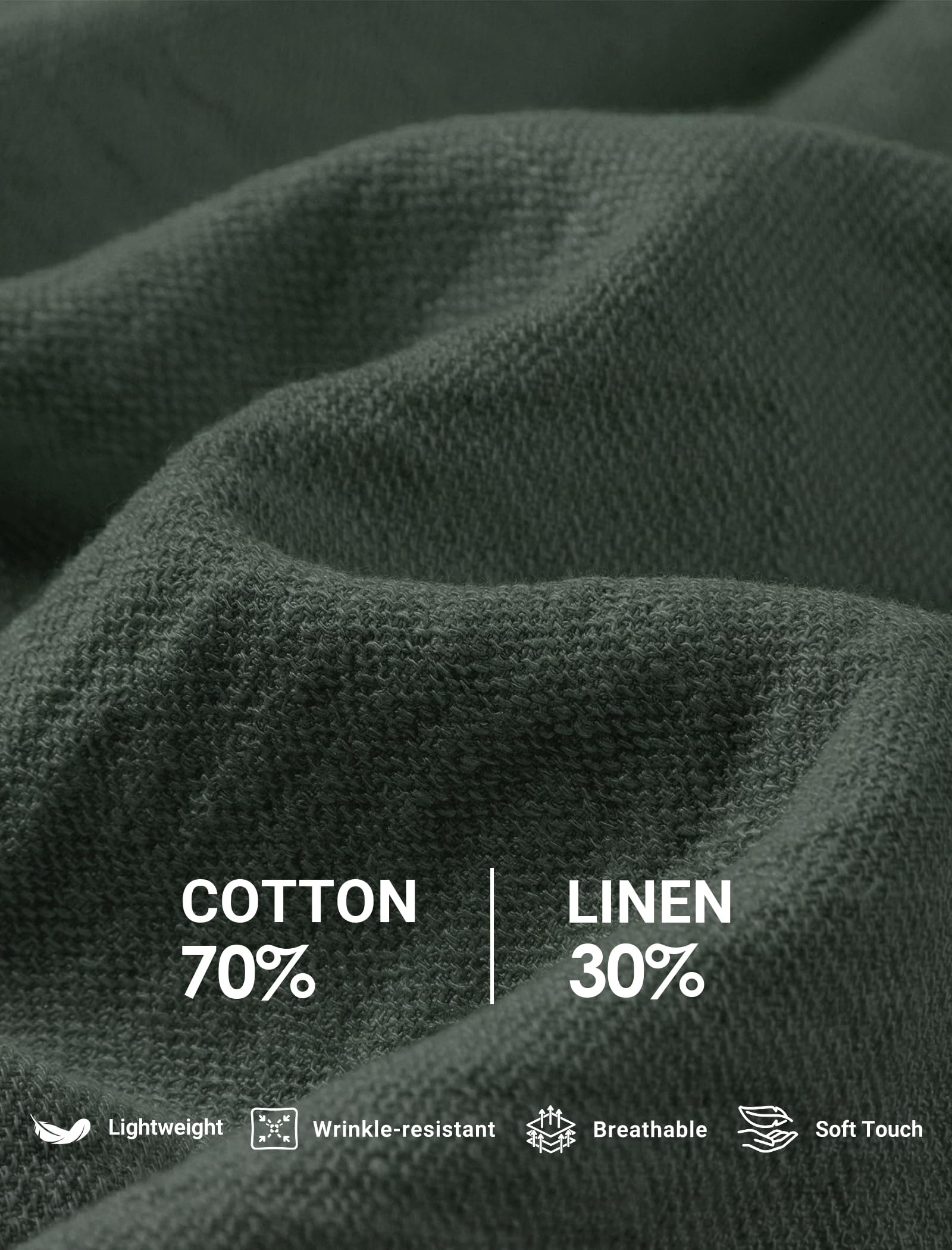 Enmain Chemisier Femme en Lin Coton Crop à Cordon Été Chemise Manches Courtes Col en V Uni Léger Infroissable Respirante Blouse Femme Regular Fit Chic et Élégant