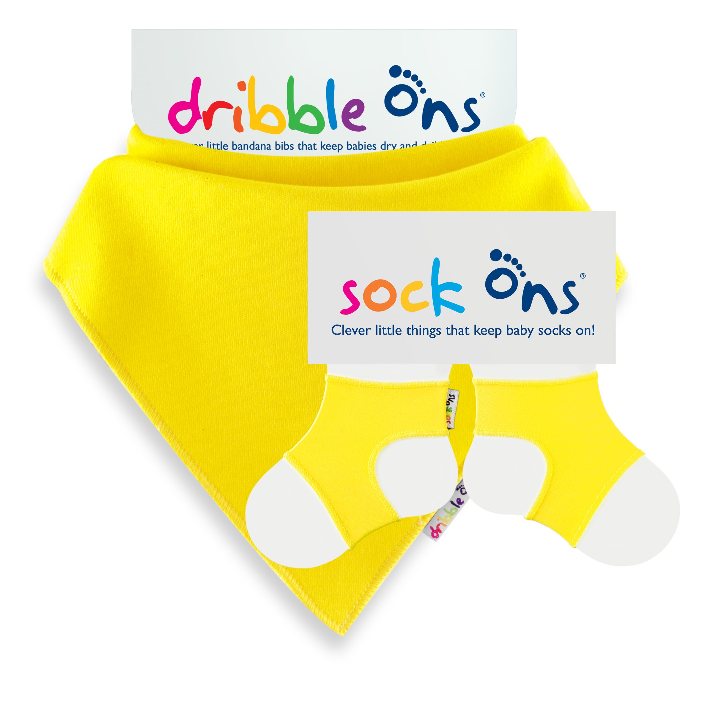 Sock Ons & Dribble Ons Bundle - Yellow Dribble On with 0-6m Sockon