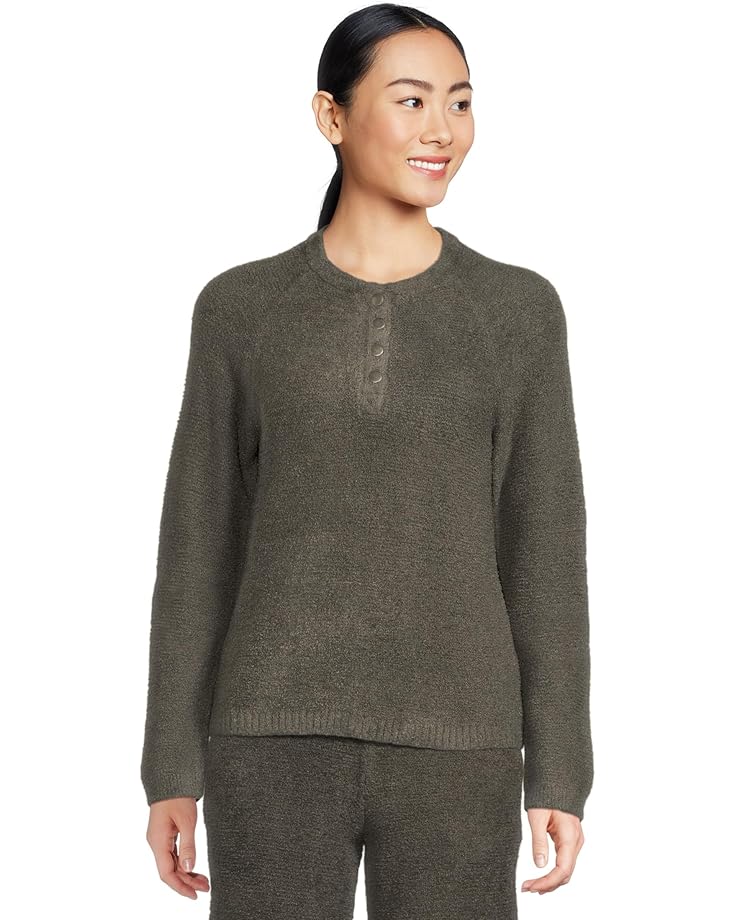 Barefoot Dreams Cozychic Lite® Textured Raglan Sleeve Henley - Main View