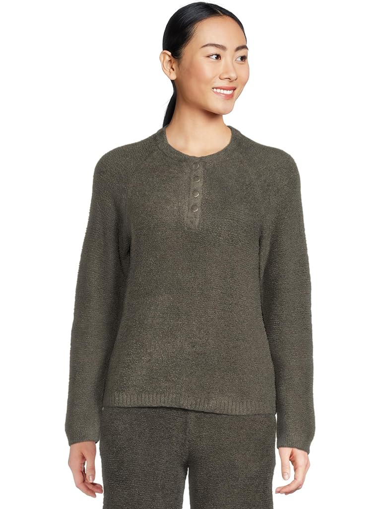 Gray Barefoot Dreams Cozychic Lite® Textured Raglan Sleeve Henley