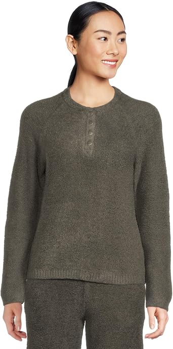 Barefoot Dreams CozyChic Lite Textured Raglan Sleeve Henley