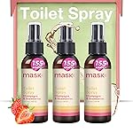 Mask Toilet Spray - Travel Size, Pack of 3, Odor Neutralizer Spray, Bathroom Air Freshener, Bathroom Deodorizer - Champagne & Strawberries Scent, 10.2 Fl Oz