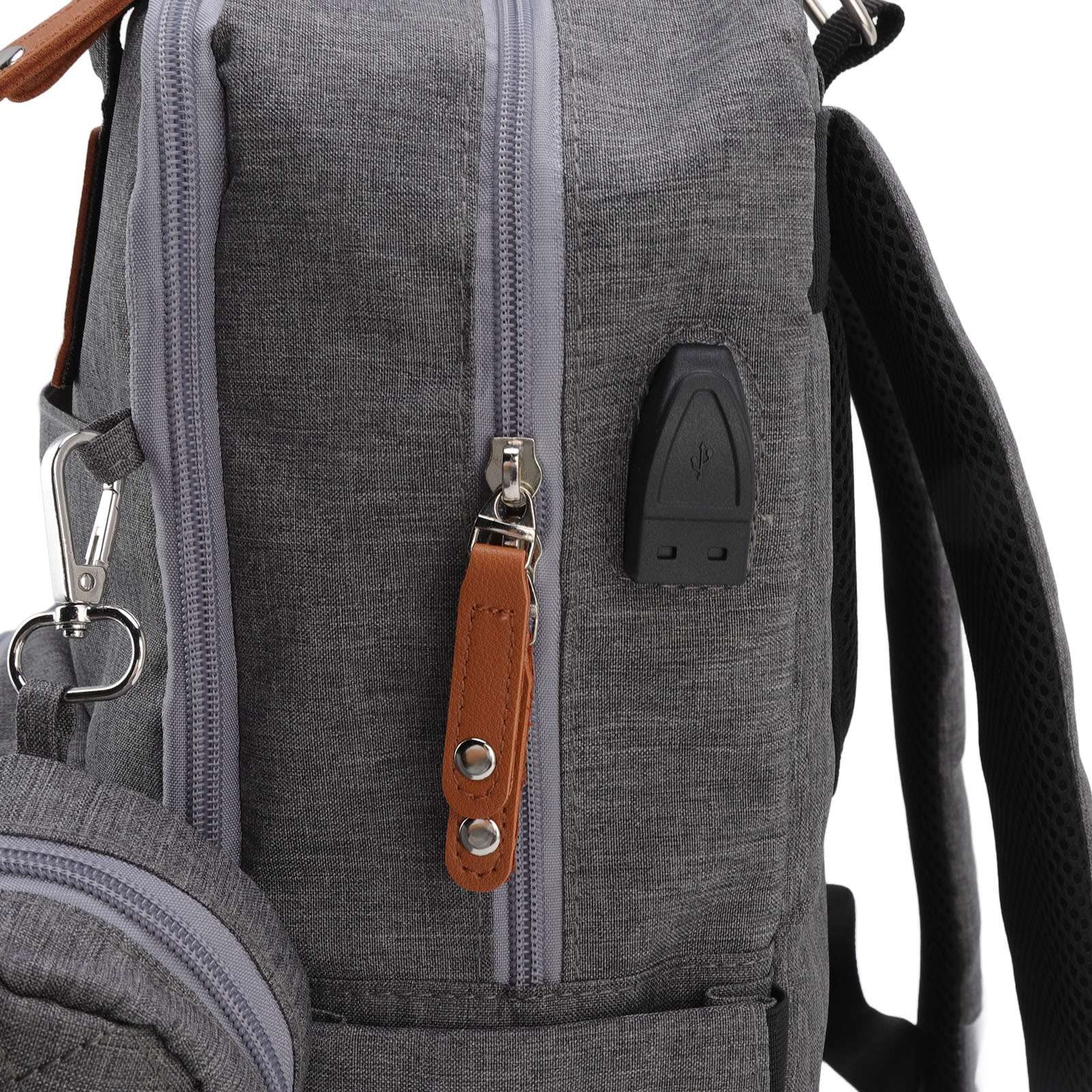 Mochila para pa ñ ales con Doble Hombro Bordado 20L Gran Capacidad Momia Ba (Gris clásico)