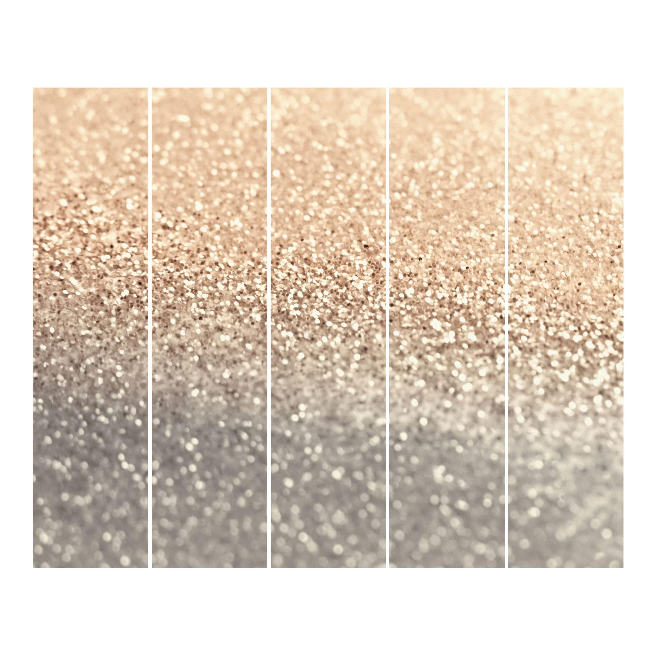 Schiebegardine halbtransparent 60er Paneel Klett Muster Textil lichtdurchlässig - Motiv Modern Flächenvorhang Gold Wohnzimmer Schlafzimmer 2350 (300x250 cm - 5er Set)