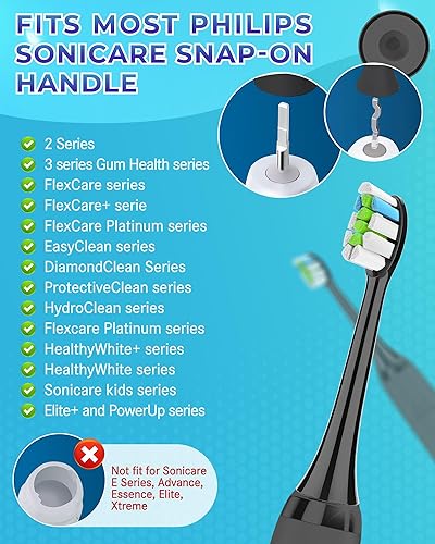 Miniatura 3 de Cabezales de repuesto para cepillo de dientes compatibles con Philips Sonicare paquete de 10 cabezales de cepillo eléctrico de repuesto suaves