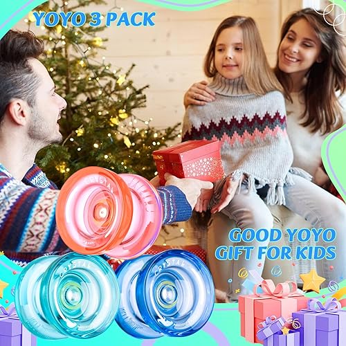 Miniatura 40 de MAGICYOYO K2 Crystal - Yoyo reactivo para niños, 2 yoyos profesionales, de doble función, para trucos con rodamiento no reactivo + 12 cuerdas +