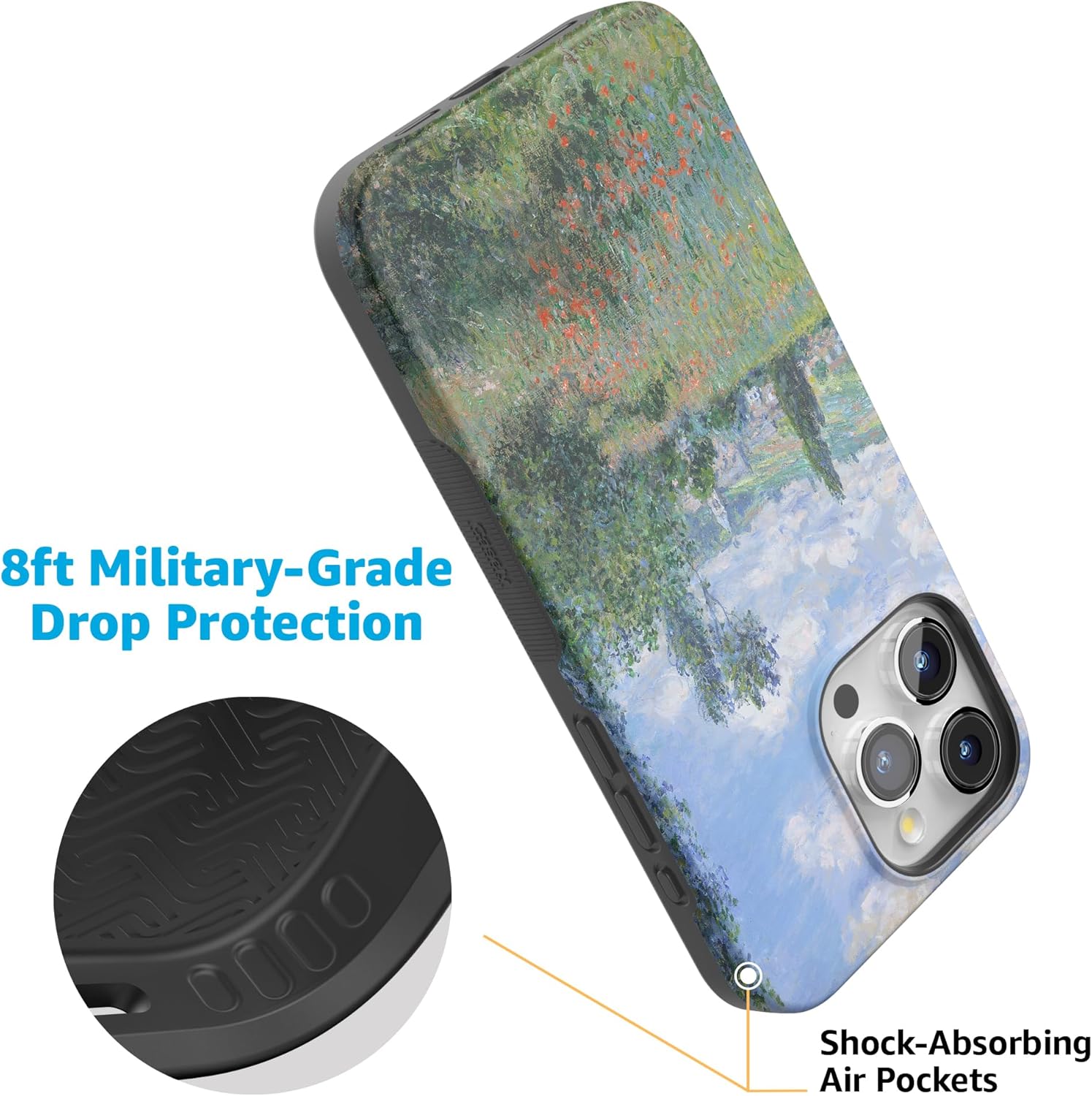 Casely iPhone 15 Pro Case | Monet's View | The Met Museum | Bold Protective Design | Compatible with MagSafe - Image 3