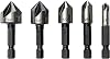 5 pcs Countersink Drill Bit Set,82 Degree Counter Sink, Fit for Sink Holes into Most Machinable Metals, Plywood, Softwood, Hardwood, Fiberglass Plastic, Mild Steel
