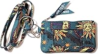 Vista 12 de DQL Cartera para identificación con cordón, llavero con soporte de identificación de moda para mujer (Bloom Whispers)