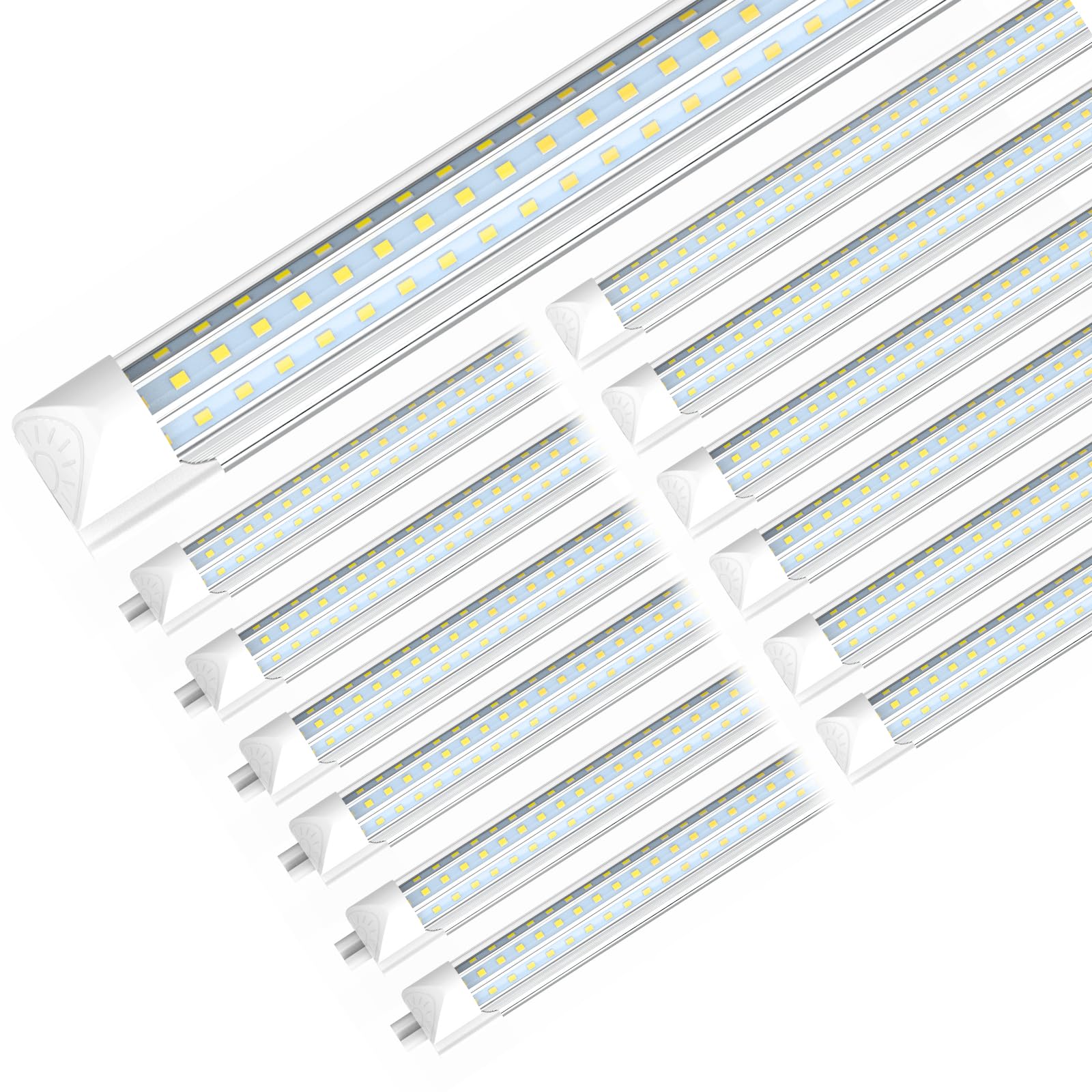 shopled led shop light 8ft, 90w 11700lm 6000k cool white, linkable t8 led tube light fixtures, d-shape, 8 foot led shop lights for garage, 12 pack ( incomplete missing a few lights)