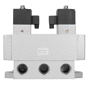 Ubersweet G1in Pneumatic Solenoid Valve, 2 Position 5 Way Valve K Series K25D2H-25 Aluminum Alloy Large Flowing Media for Industrial Machinery Equipment(DC12V)