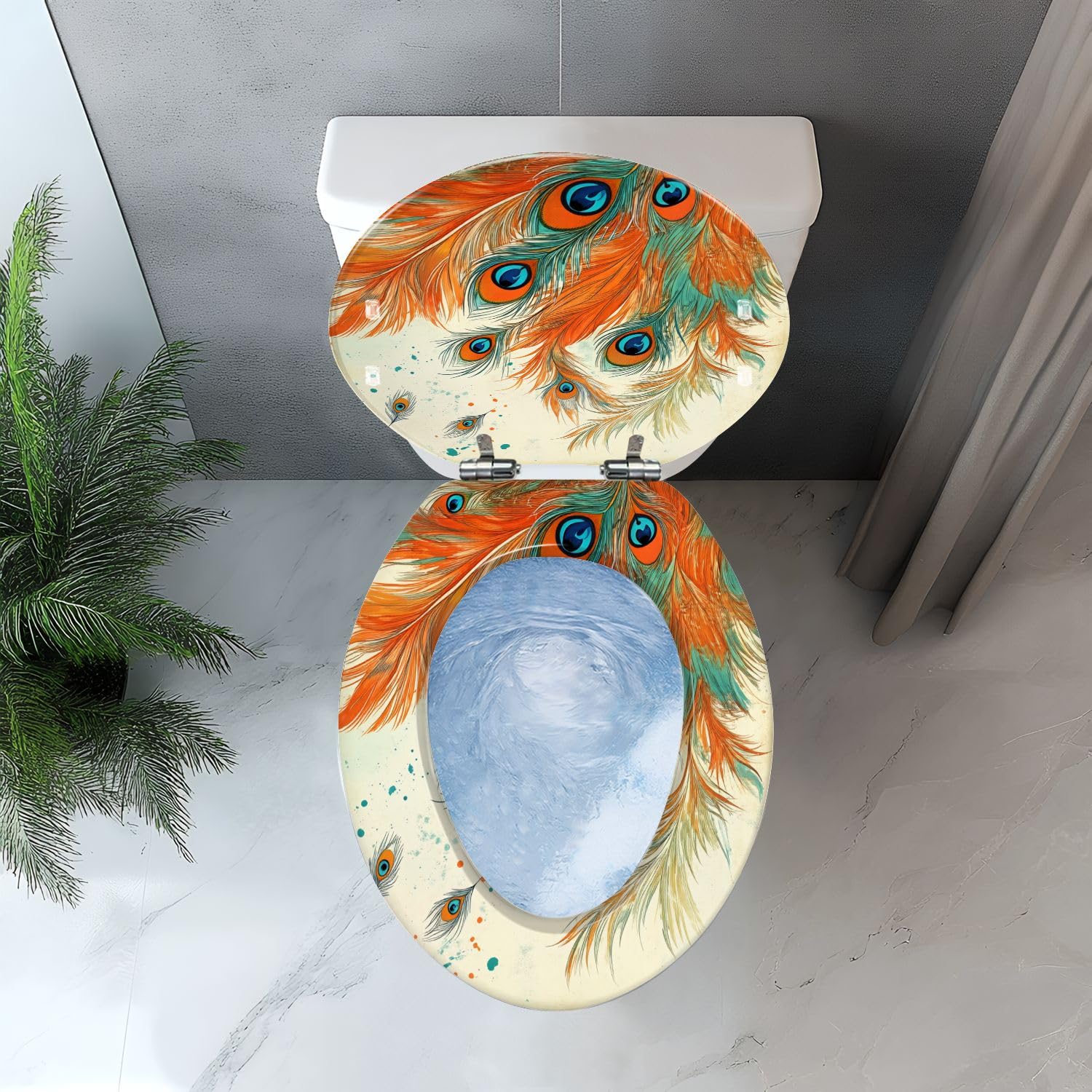 Sedile WC decorativo allungato per il bagno