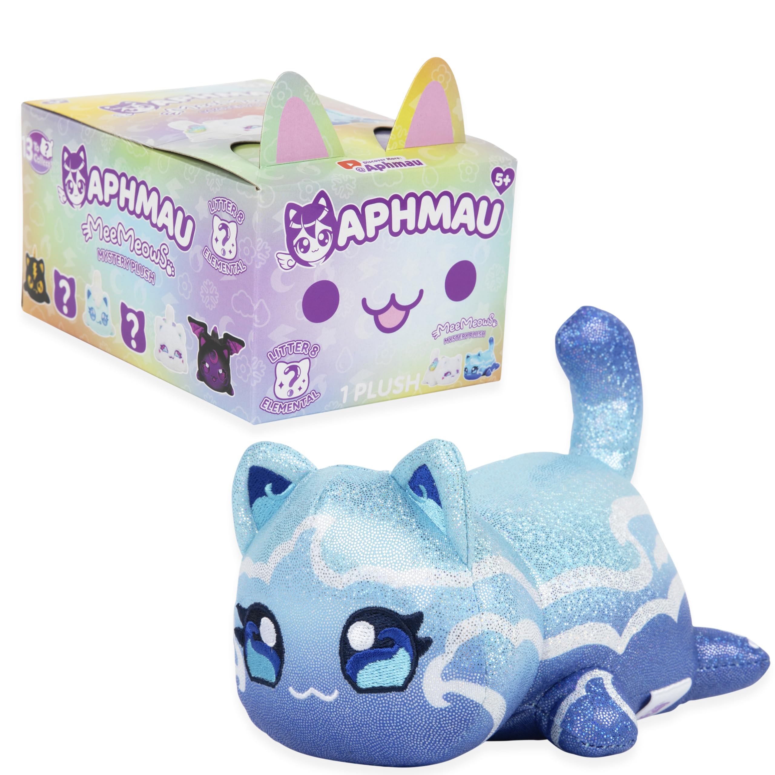 Aphmau MeeMeow Mystery Plush 15.2 cm – seria 8, kanał gier YouTube Minecraft, Blind Box, 1 z 8 możliwych, zabawny element MeeMeows inspirowany Minecraftem, oficjalny produkt